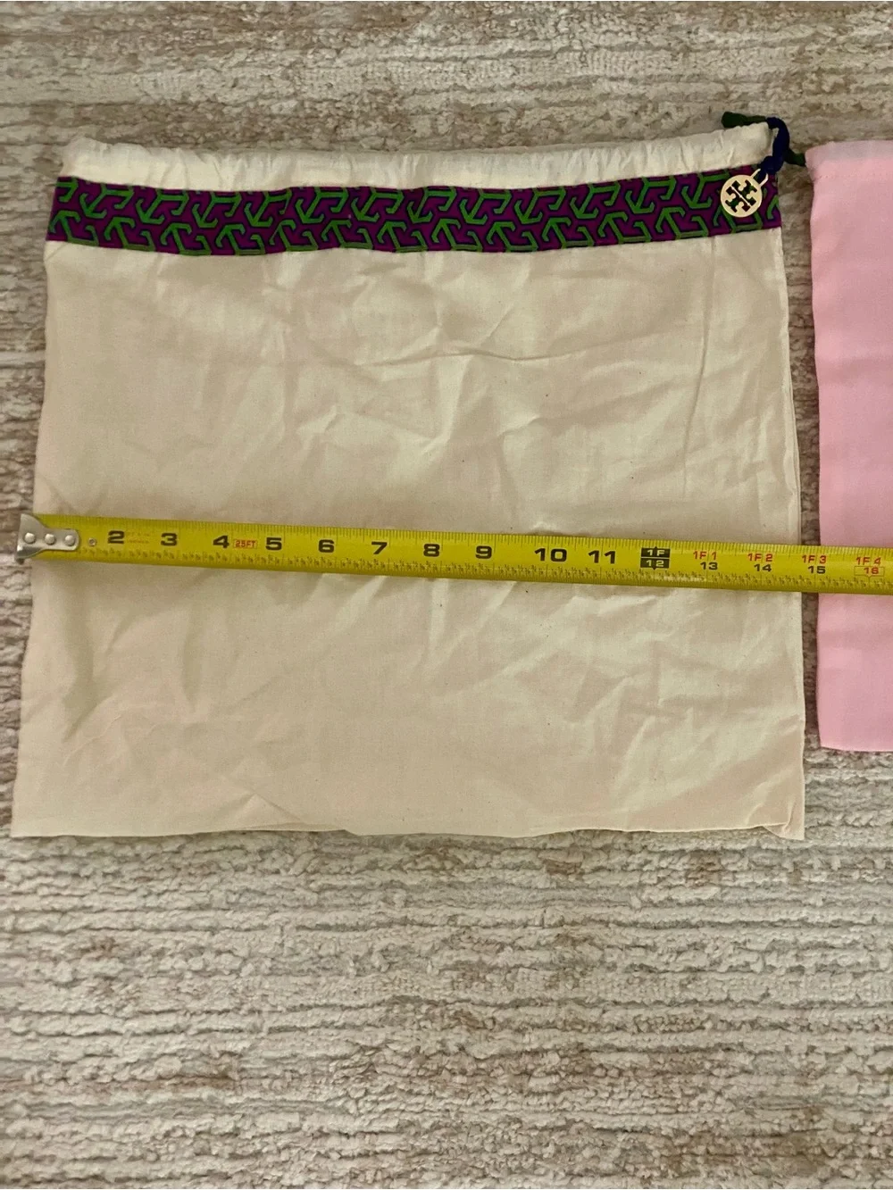 Tory Burch Canvas Dust Bag  and one Kate Spade New York Pink Dust Bag